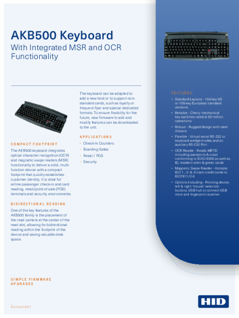AKB500 Keyboard Datasheet