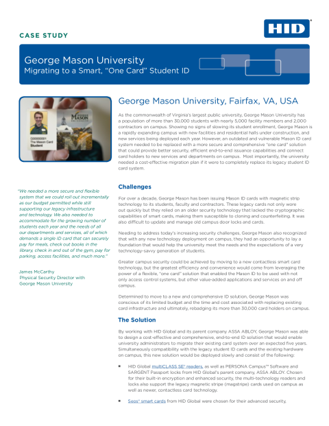 George Mason University Case Study