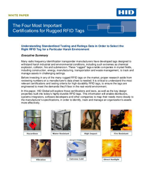 The Four Most Important Certifications for Rugged RFID Tags White Paper