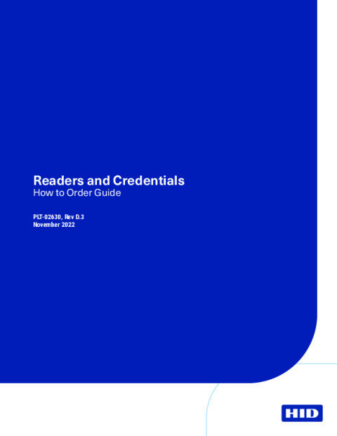 Readers and Credentials How to Order Guide