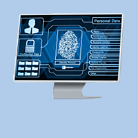 Thumbprint on computer screen