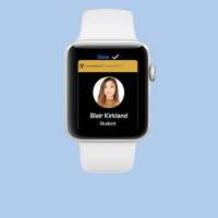 Person’s face on Apple Watch